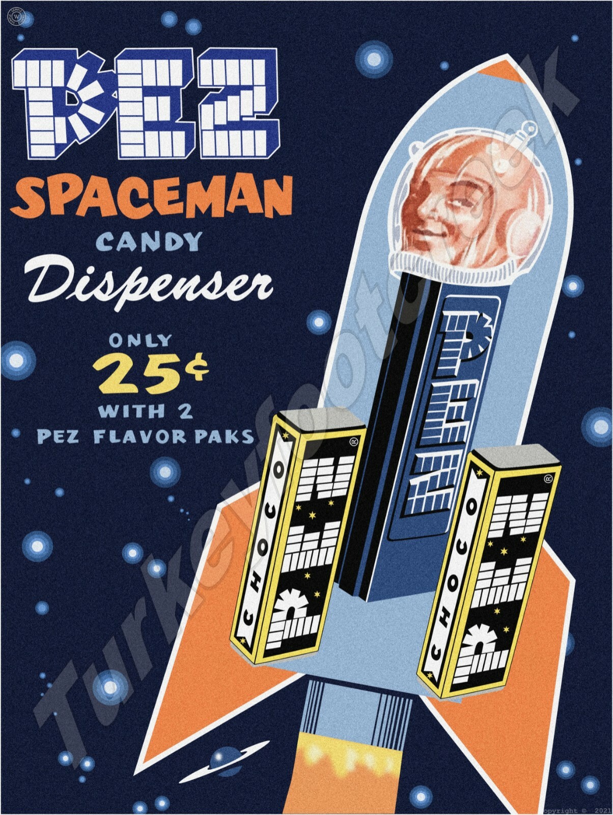 PEZ Spaceman 9″ x 12″ Metal Sign