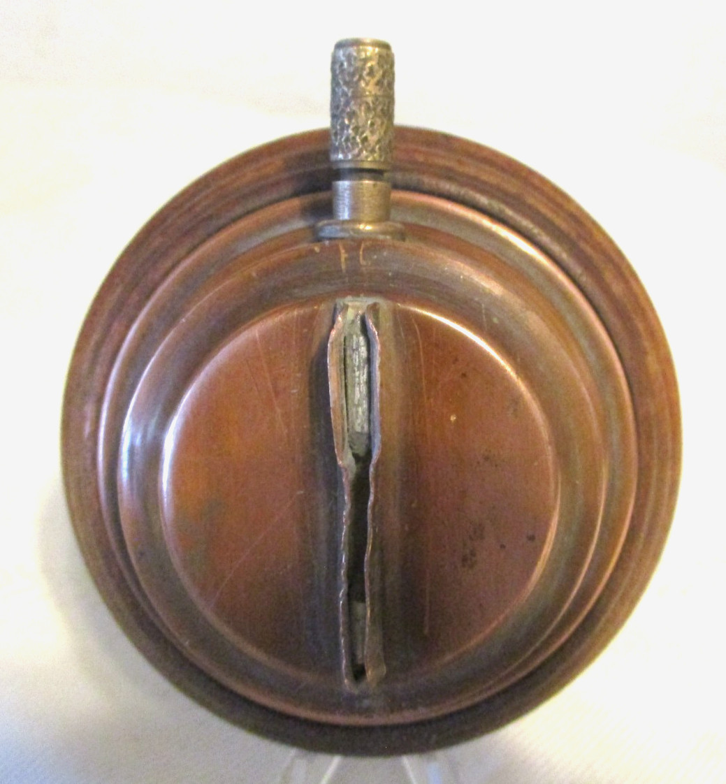 Vintage Brass/Copper Wall Lighter Striker Wood Base 1920’s