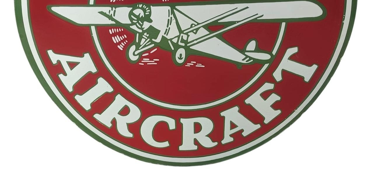Sinclair aircraft porcelain enamel sign 48 inches round 4 feet dsp sign