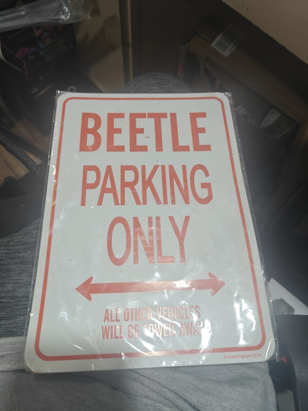 BEETLE PARKING ONLY- 11×7 Inches