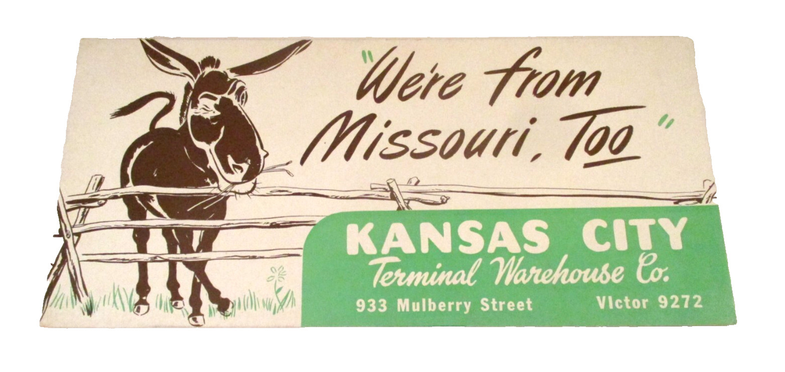 2 Vintage KANSAS CITY TERMINAL MERCHANDISE WEARHOUSE Advertising INK BLOTTERS