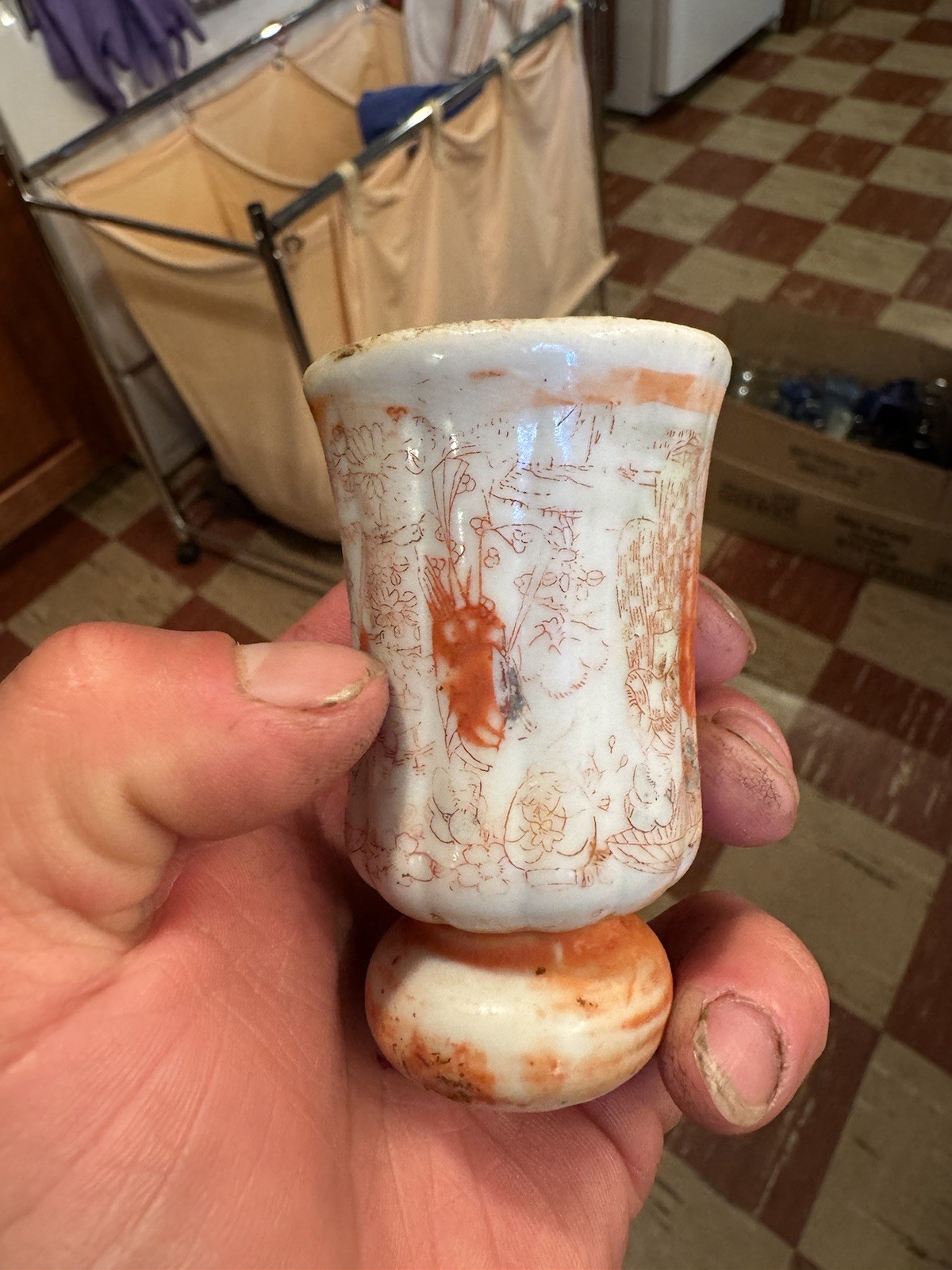 The Hansen Furniture Co Portsmouth OH Ohio Advertising Ceramic Shaker 1910s Era