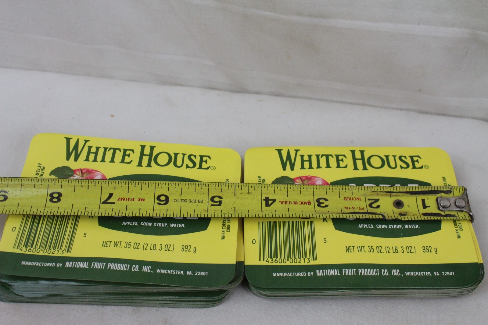 Approx. 150 NOS White House Apple Sauce Label Lot Advertising Food 35oz Virginia