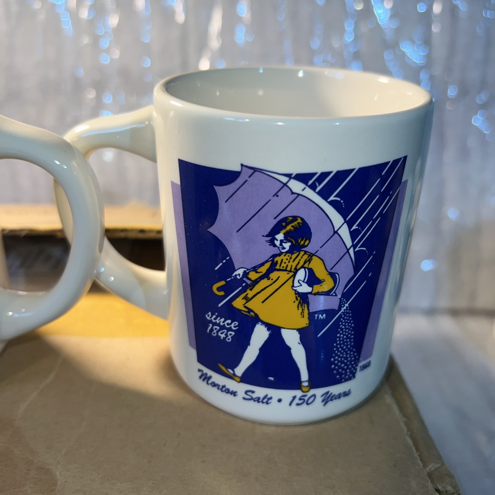Vintage MORTON SALT 150 Years Bryan China Edition Coffee Cup Mug Set of 4