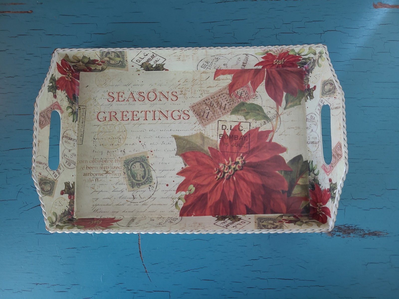 Bombay Season Greetings Tin Tray Decor
