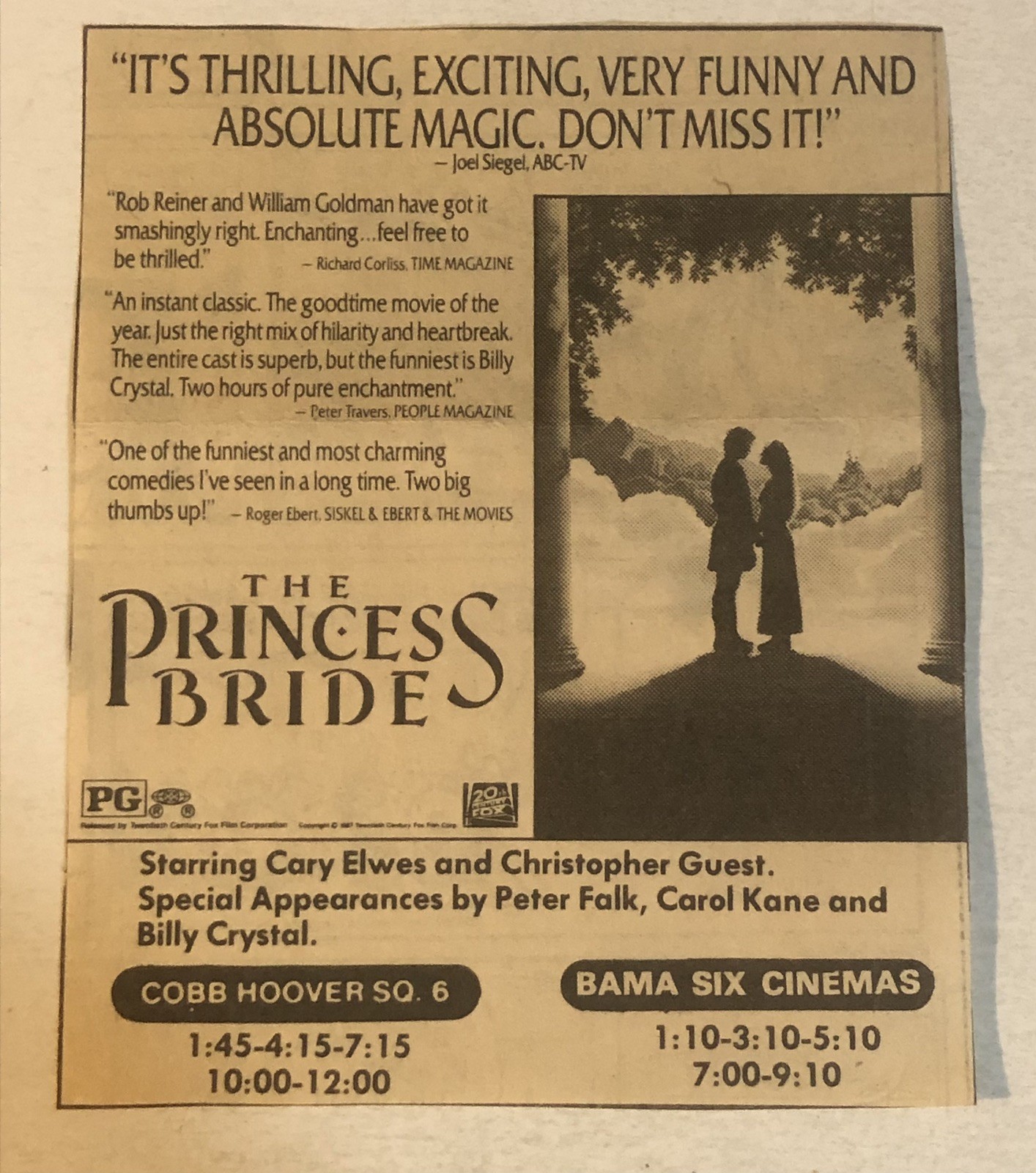 The Princess Bride Andre The Giant Billy Crystal Vintage Print Ad Tpa38