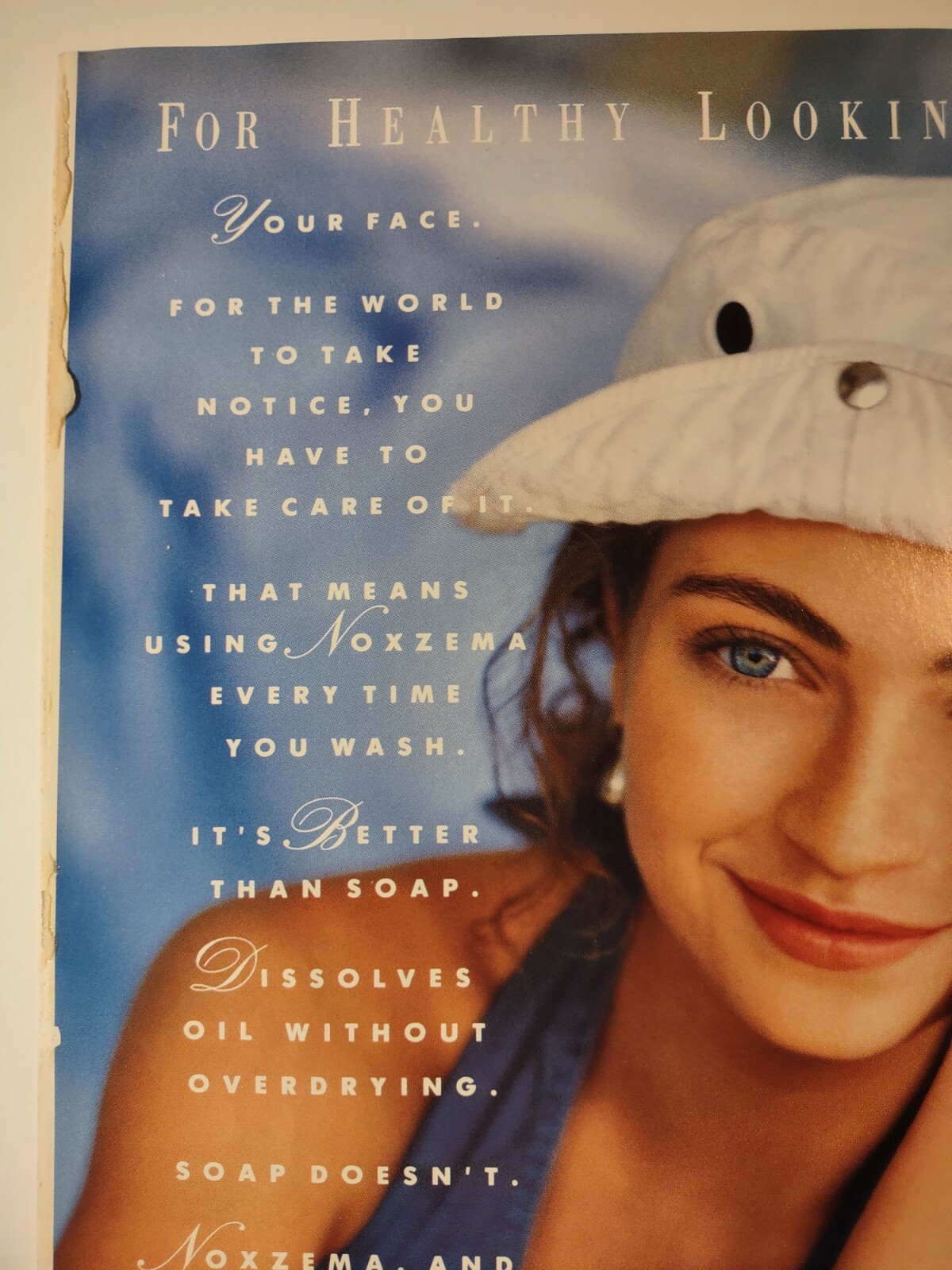Noxzema Healthy Looking Skin Skincare Cosmetics Vintage 1990s Print Ad
