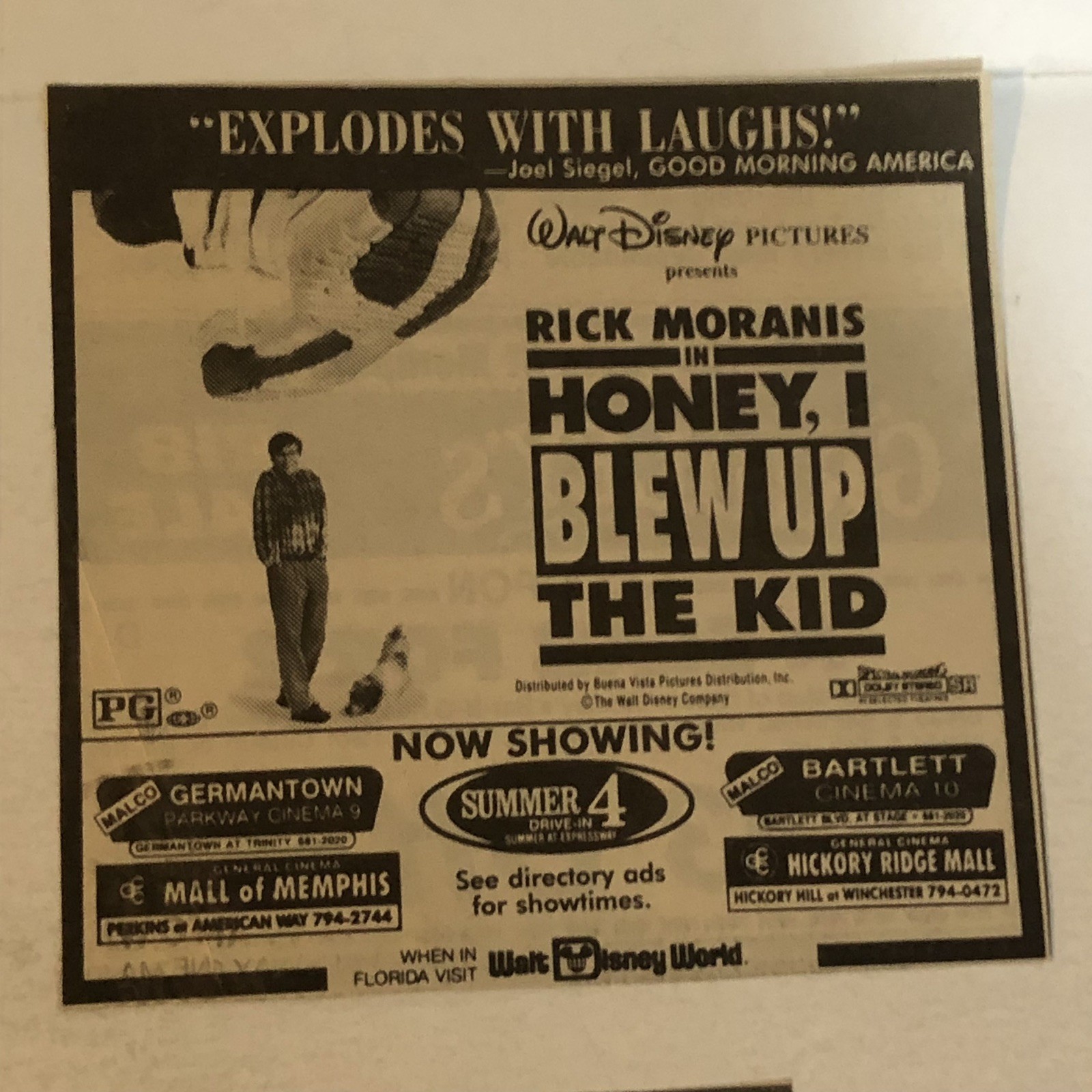 Honey I Blew Up The Kid Movie Print Ad Rick Moranis Tpa13