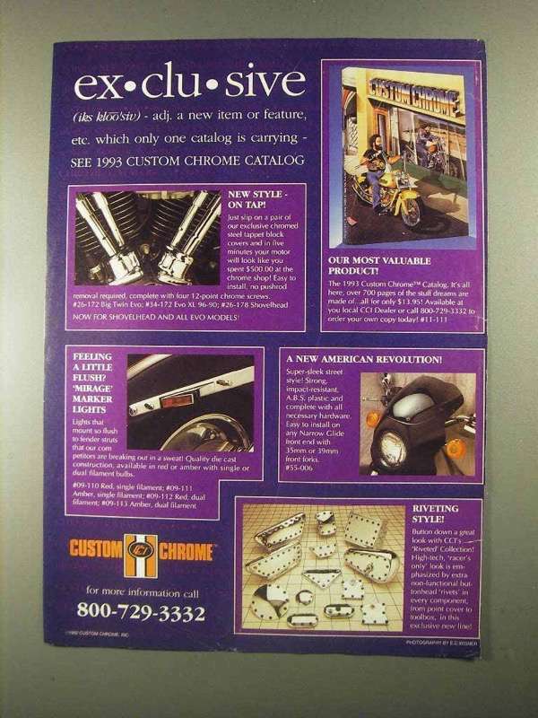 1993 Custom Chrome Parts and Accessories Ad – Exclusive