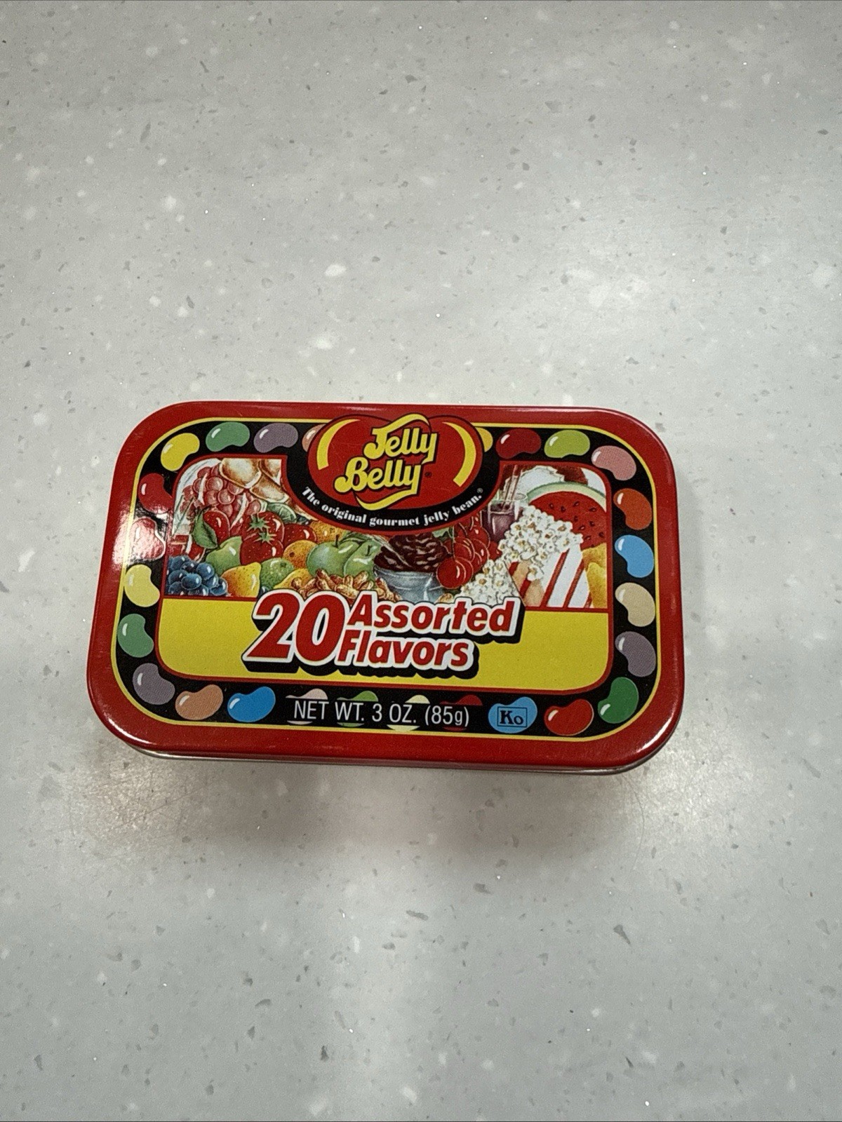 Vintage Collectible Tin Jelly Belly 20 Assorted Flavors 3 oz. Empty