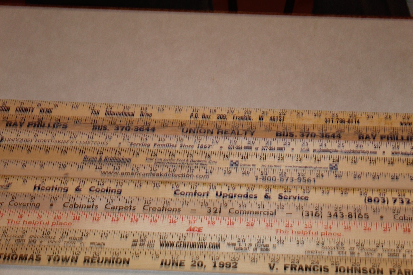 10 Yardstick Wood Wooden Ruler Lot Advertising Sign Color Art Craft Hobby
