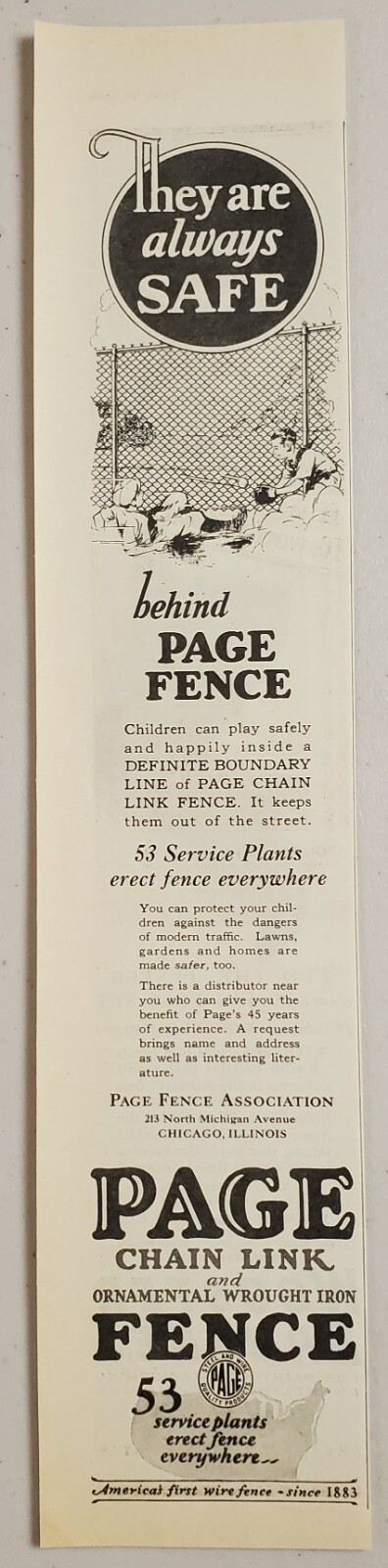 1928 Print Ad Page Chain Lake Fences Children Play Chicago,Illinois