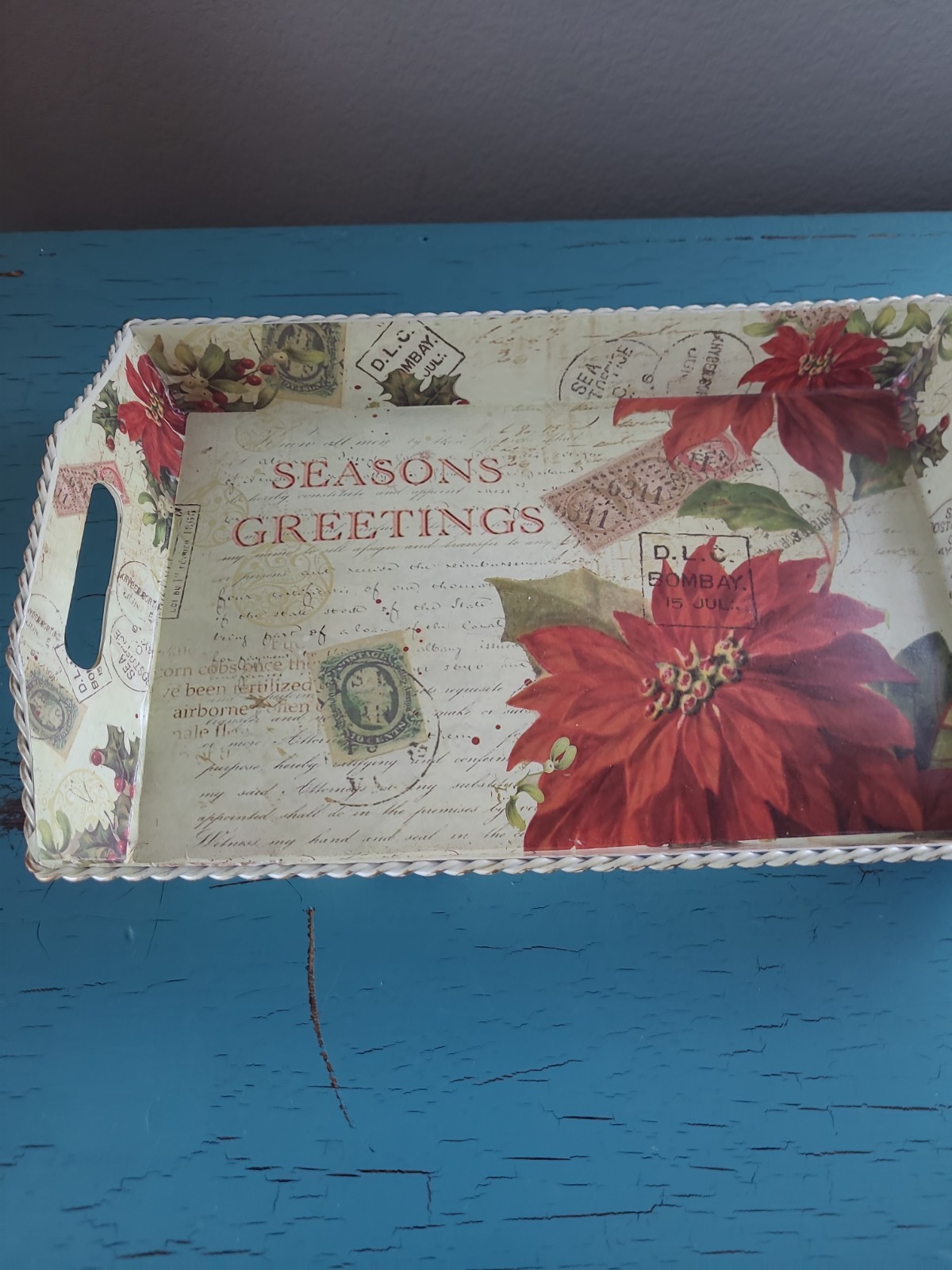 Bombay Season Greetings Tin Tray Decor