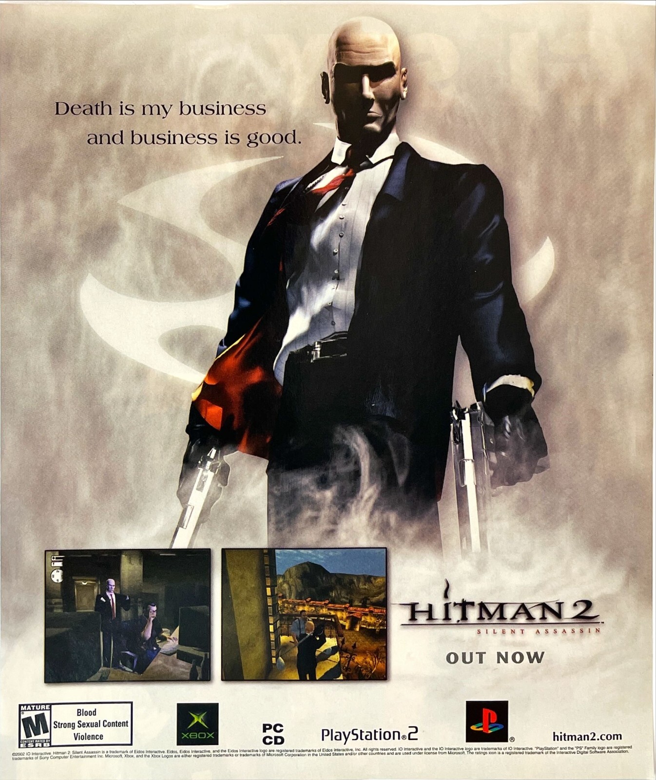 Hitman 2 Silent Assassin Video Game Magazine Print Ad XBOX PlayStation