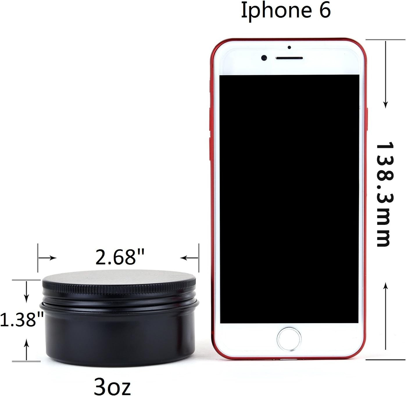 Elegant 3oz Food-Grade Aluminum Tins – Screw-Top Leak-Proof Containers, Black