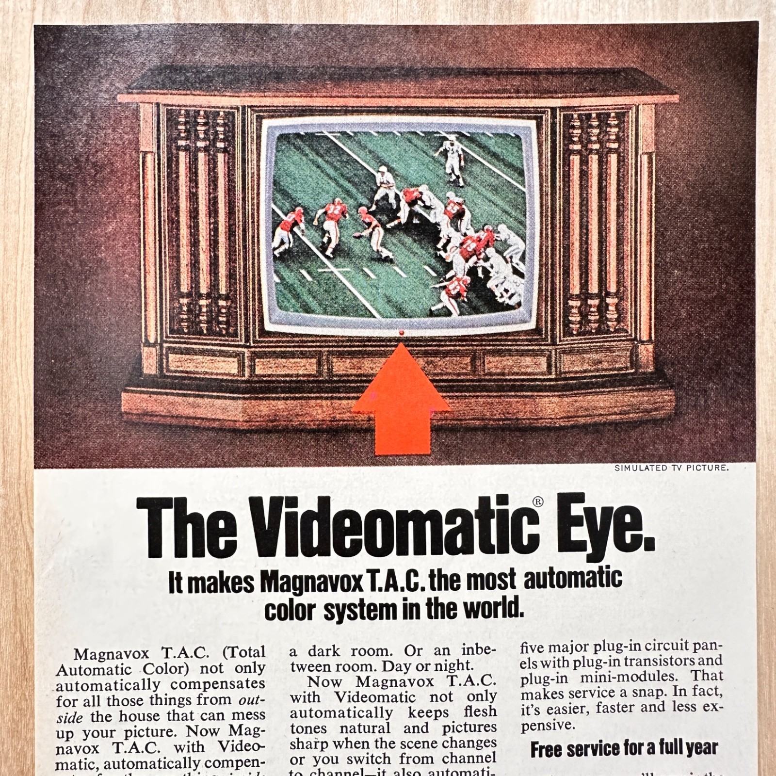 1972 Magnavox Videomatic Eye Television Vintage Print Ad Technology Advert