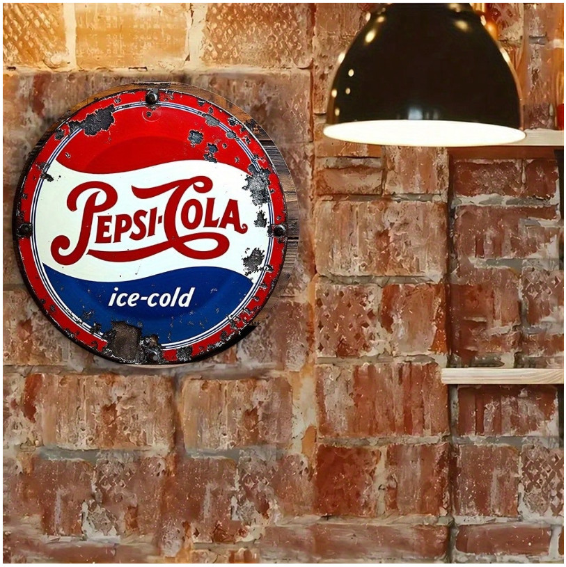 Pepsi Cola Retro Metal Sign Round Vintage Style 8 Inches Soda Home Decor