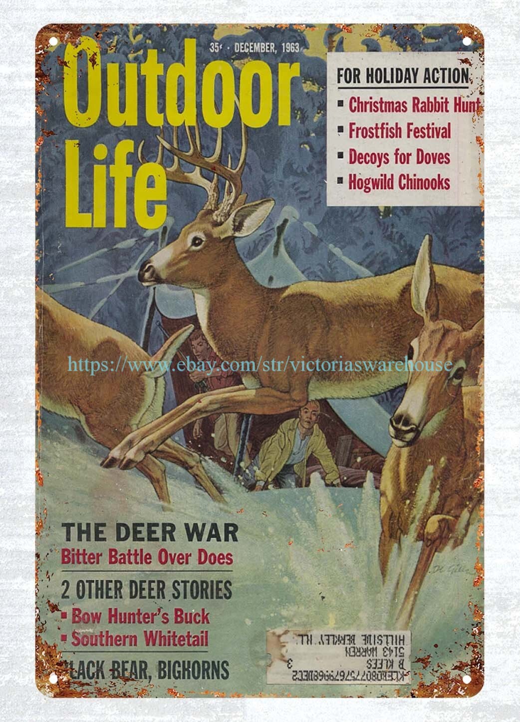 nostalgic metal wall art 1963 deer hunting camp metal tin sign wallarts