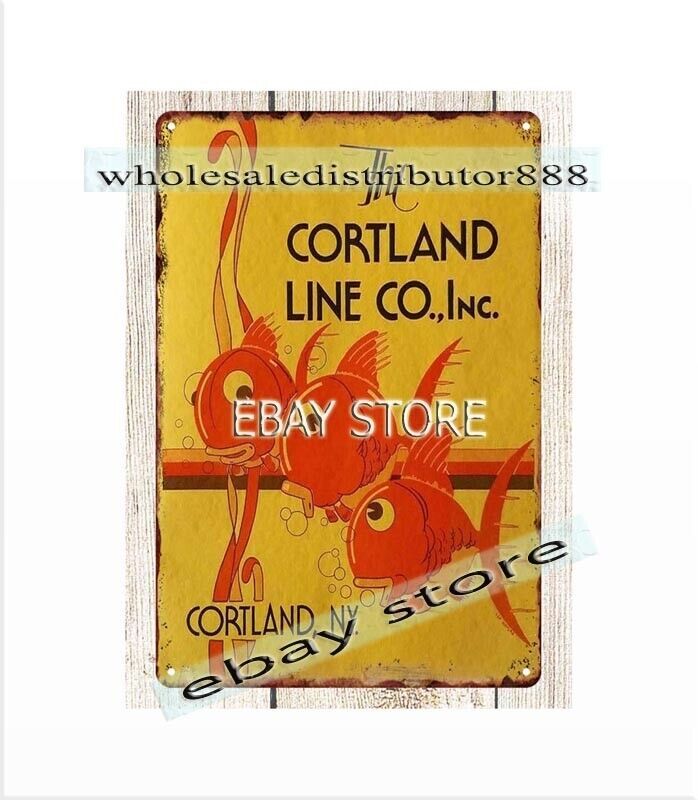 office design ideas 1933 The Cortland fishing Line Co metal tin sign