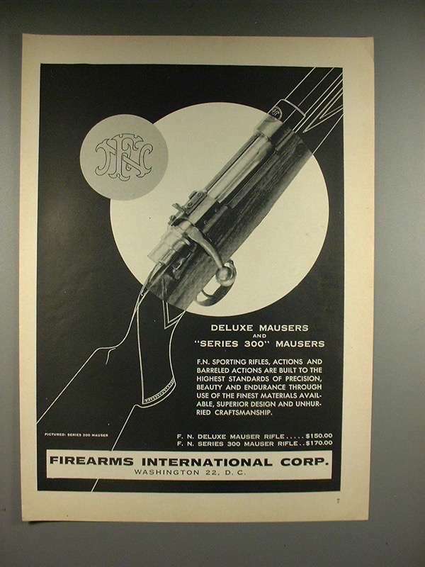1957 Firearms International Series 300 Mauser Rifle Ad!