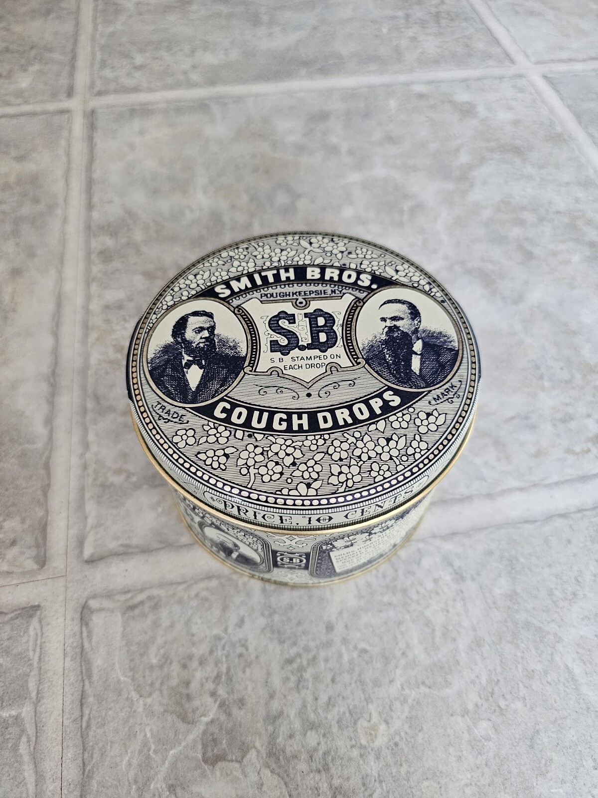 Smith Bros. cough drops tin