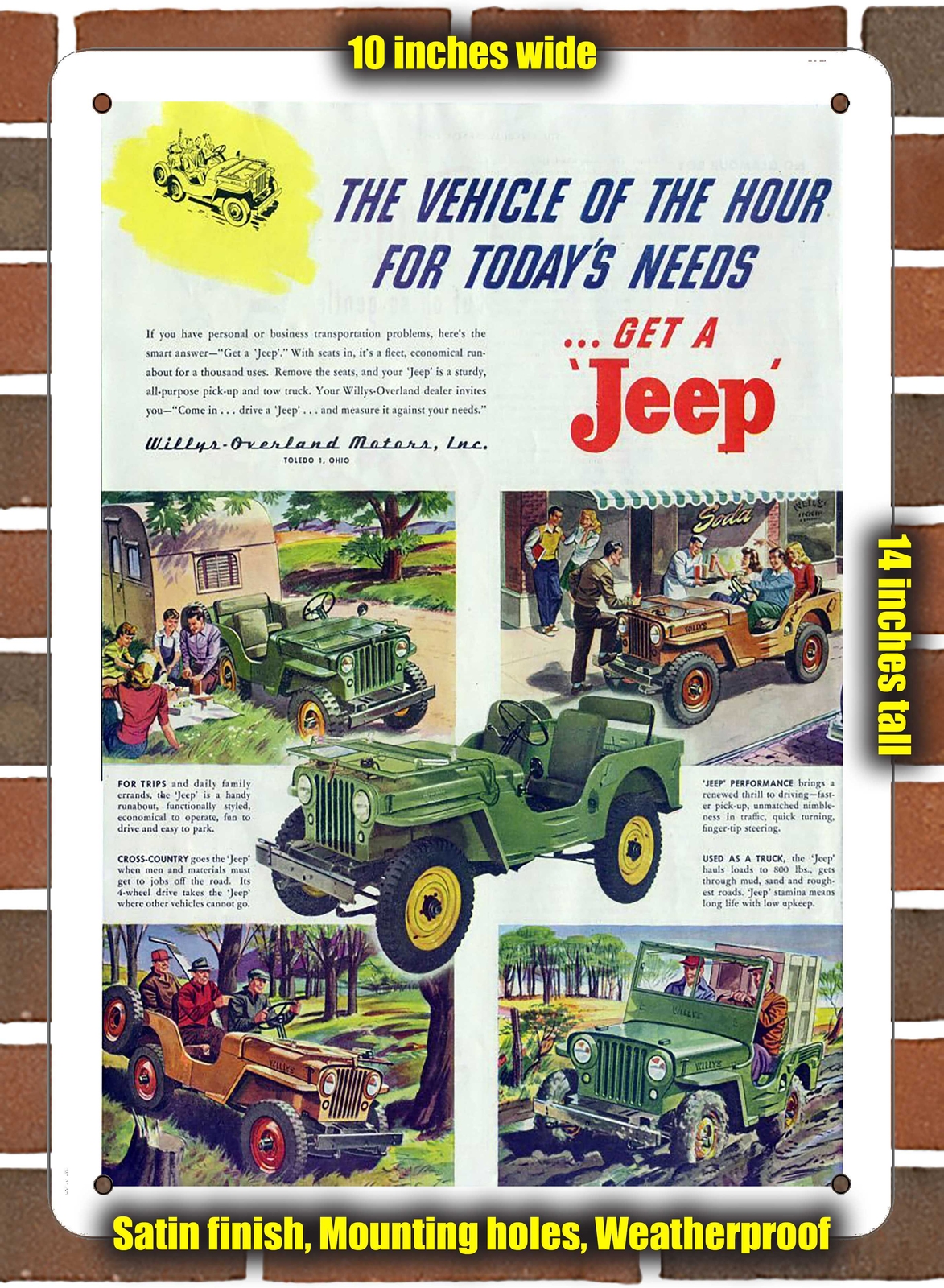 Metal Sign – 1946 Jeep Vintage Ad 05