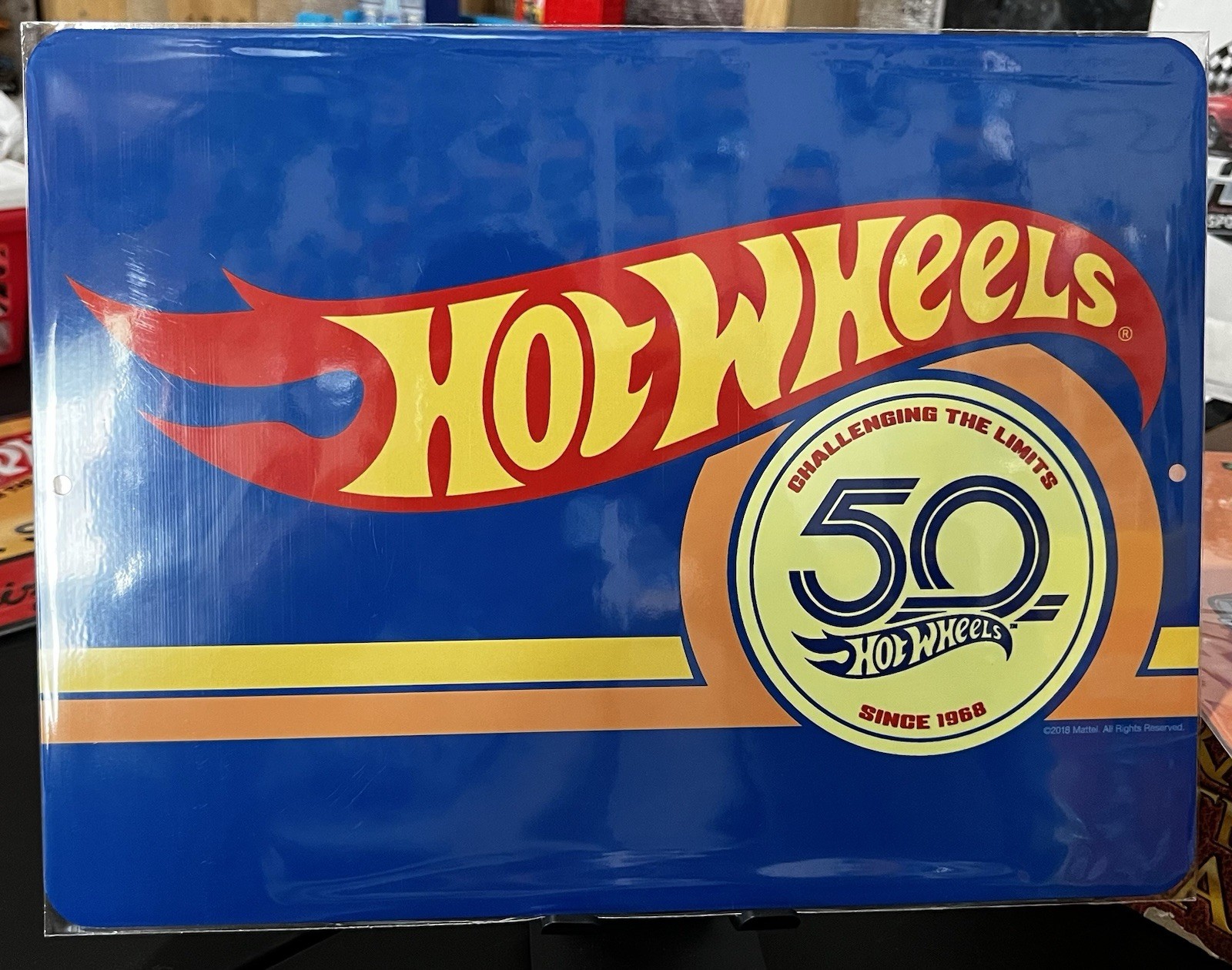Hot Wheels 50th Anniversary Novelty Advertising Metal Sign 9”x12”