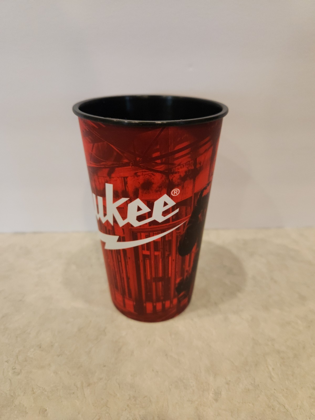 LOT OF 6 Genuine Milwaukee 22oz Plastic Stadium Cup New (Red And Black In Color)