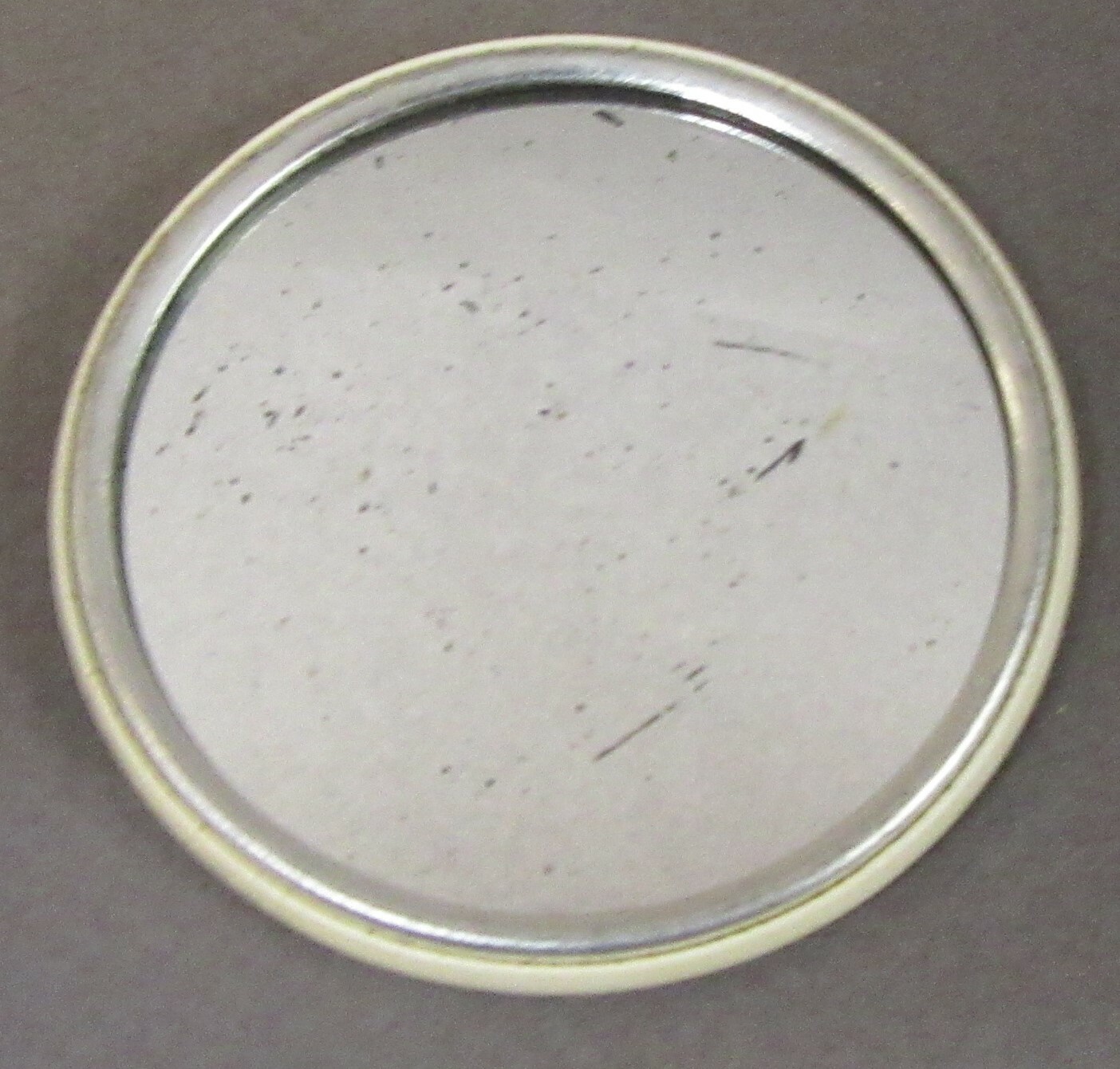 vintage VAN CAMP’S PORK and BEANS advertising celluloid pocket mirror ^