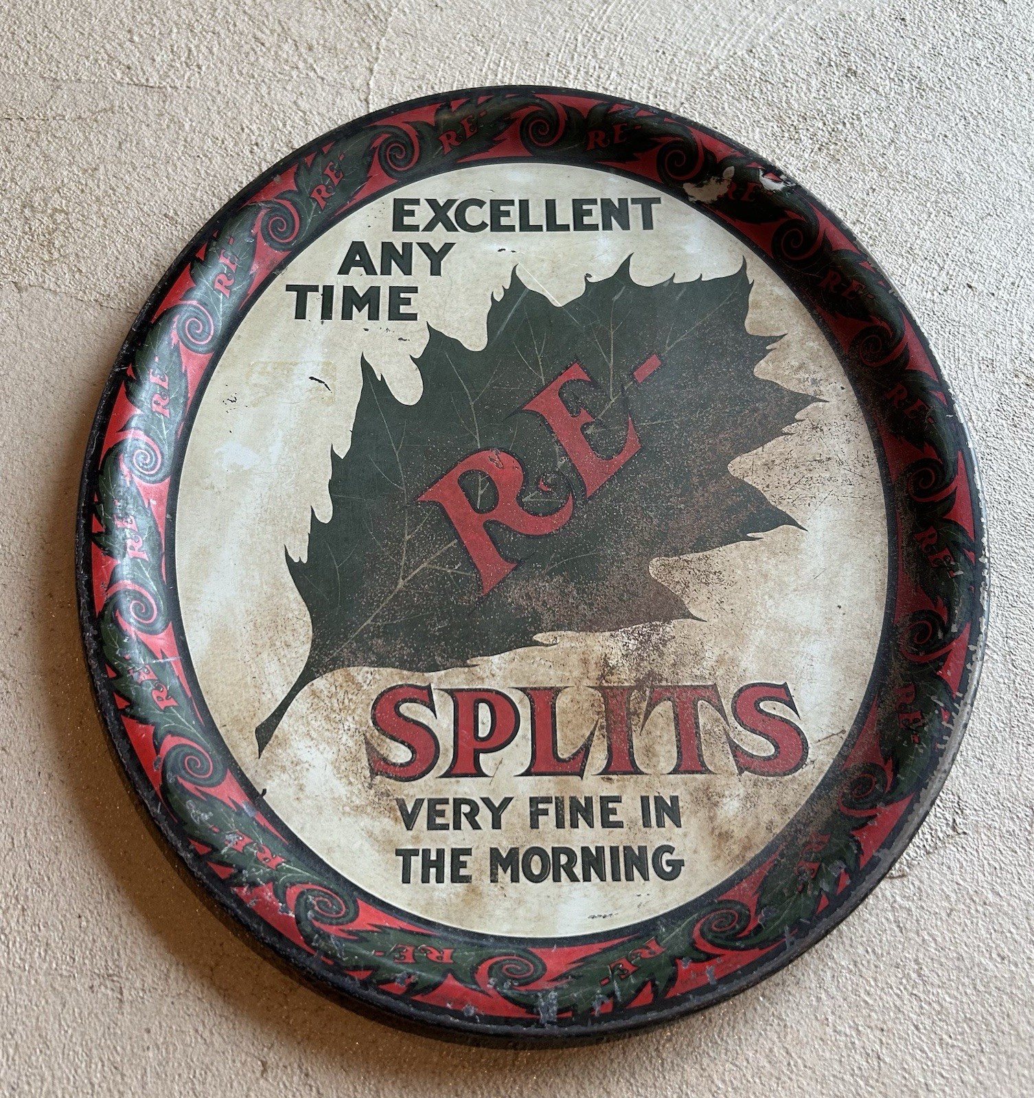 Vintage, Early 1900s The Meek Co. Coshocton Ohio “RE – Splits” Advertising Tray