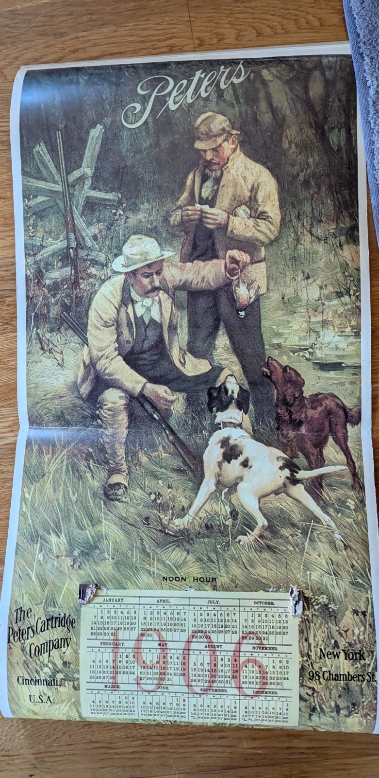 1906 Peters Cartridge Co. Calendar Reproduction In Tube