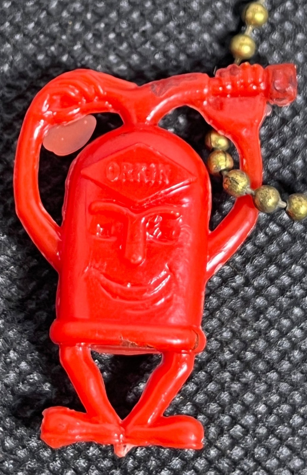 Vintage 1950s Orkin Man Plastic Keychain Charm Advertising Promo Figure