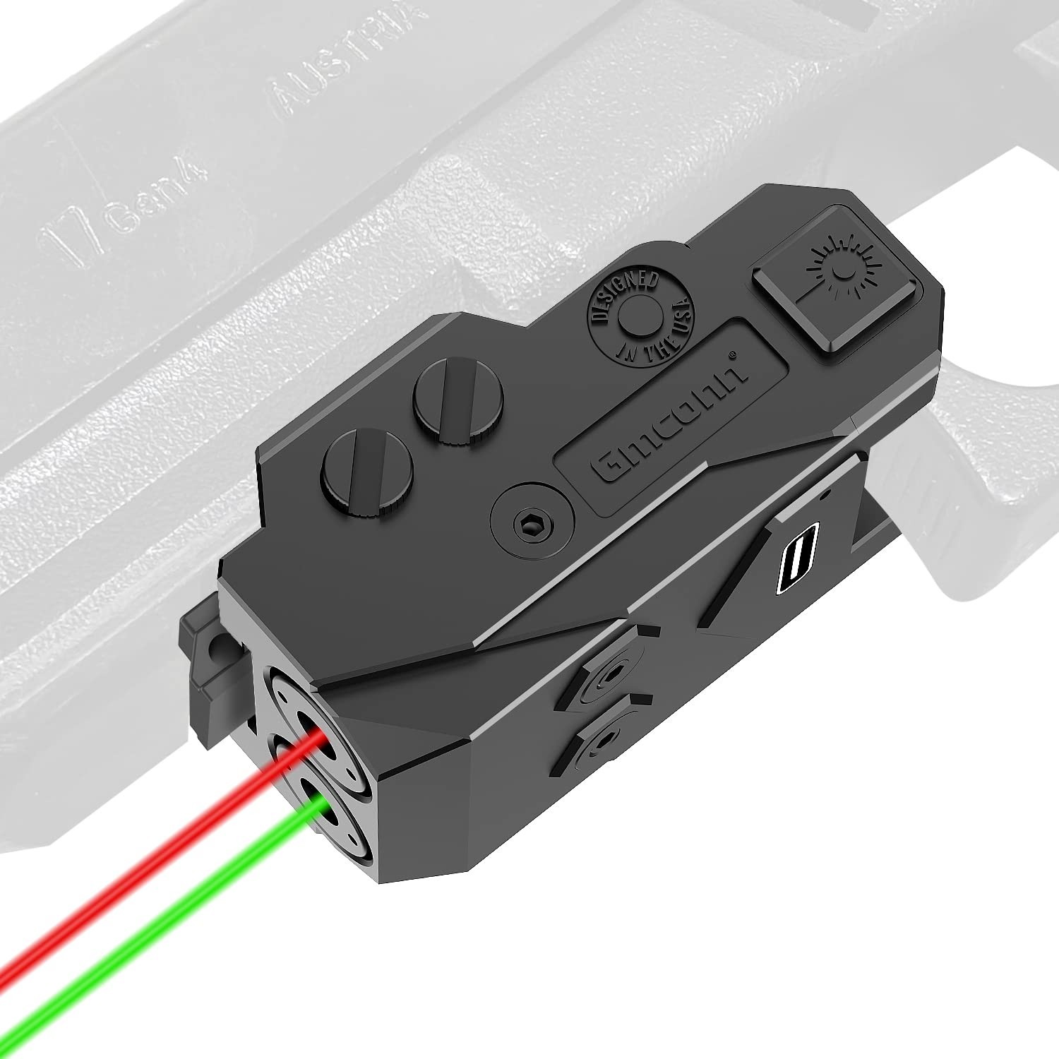 Rechargeable Green/Blue/Red/IR/Purple Laser Beam Sight, Low Profile 21MM Rail Co