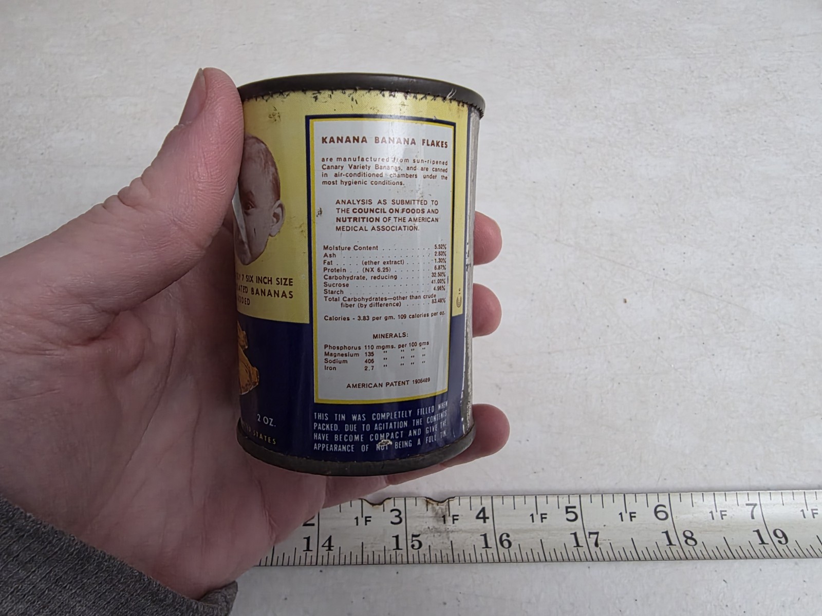 Vintage Kanana Banana Flakes Baby Food Kannengiesser & Co NY Advertising Tin Can