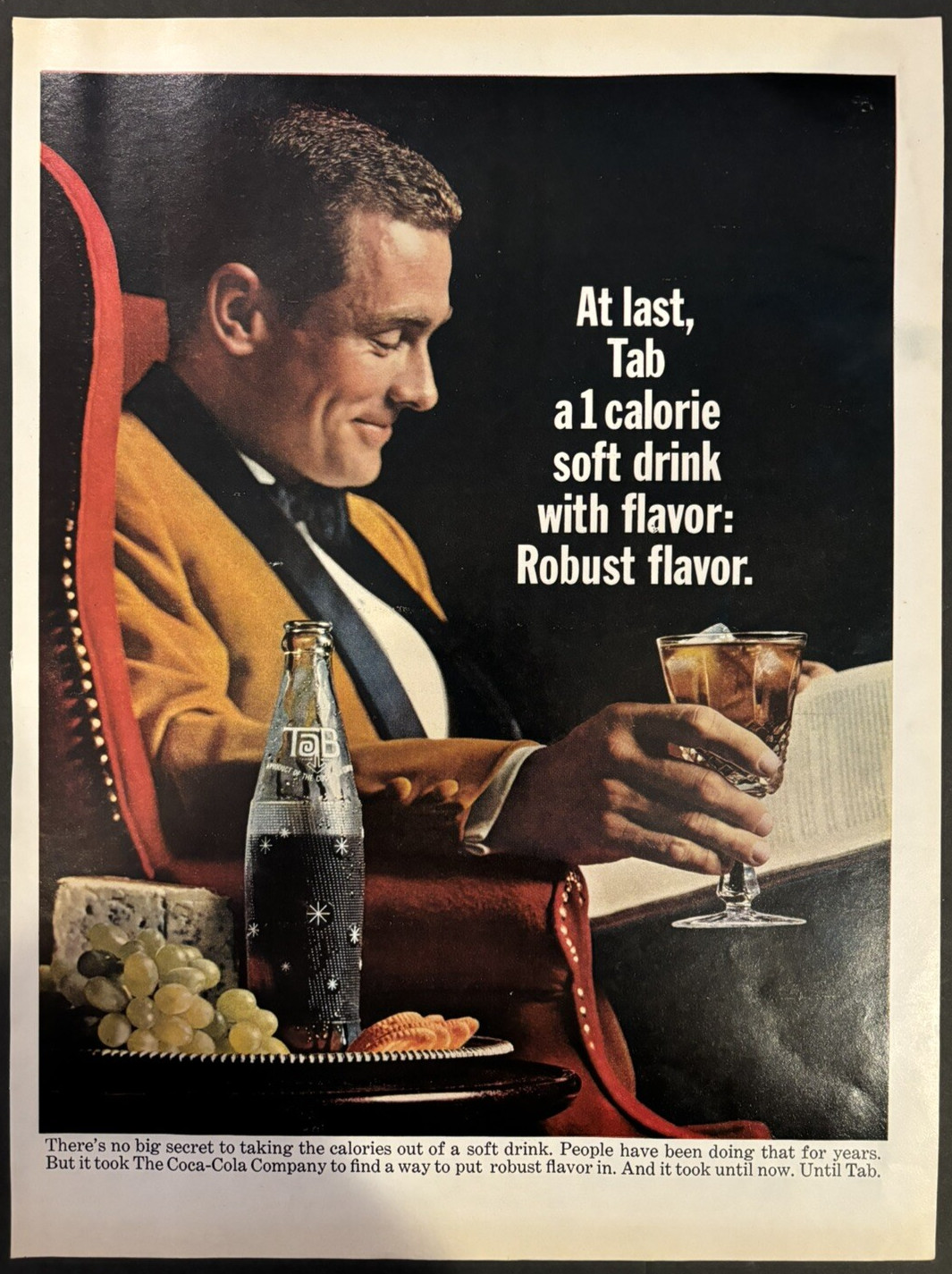 Vtg 1960s Tab Soft Drink AD, Coca Cola Company