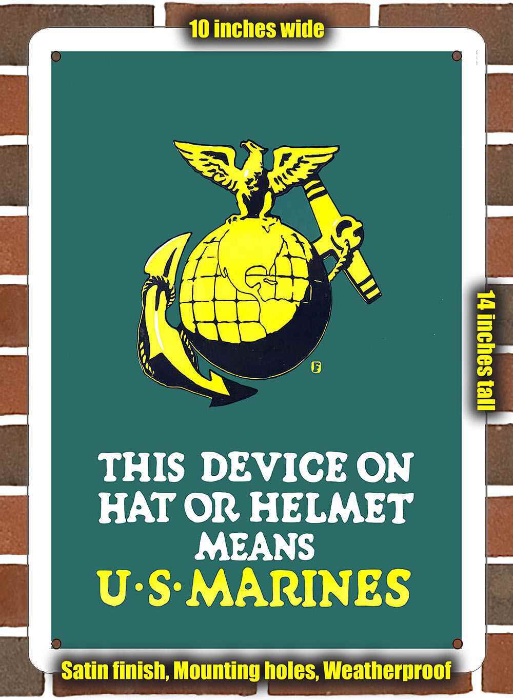 Metal Sign – 1917 United States Marines- 10×14 inches