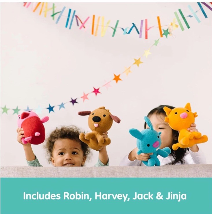 Sago Mini Plush Gift Pack, 4 Stuffed Animals with Transforming Cardboard…