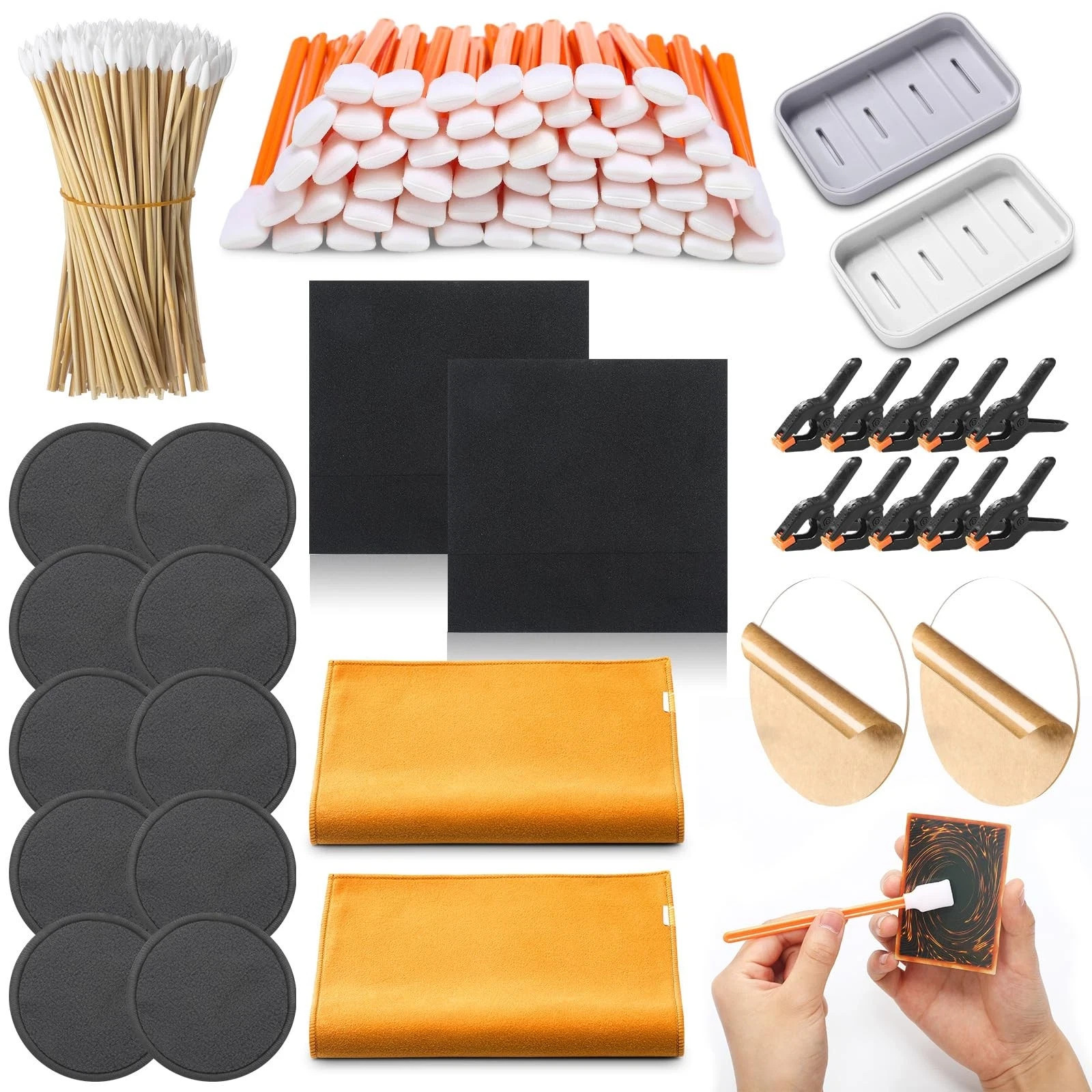 228 Pcs Trade Card Flattening Kit, Card Cleaning Kit for TCG