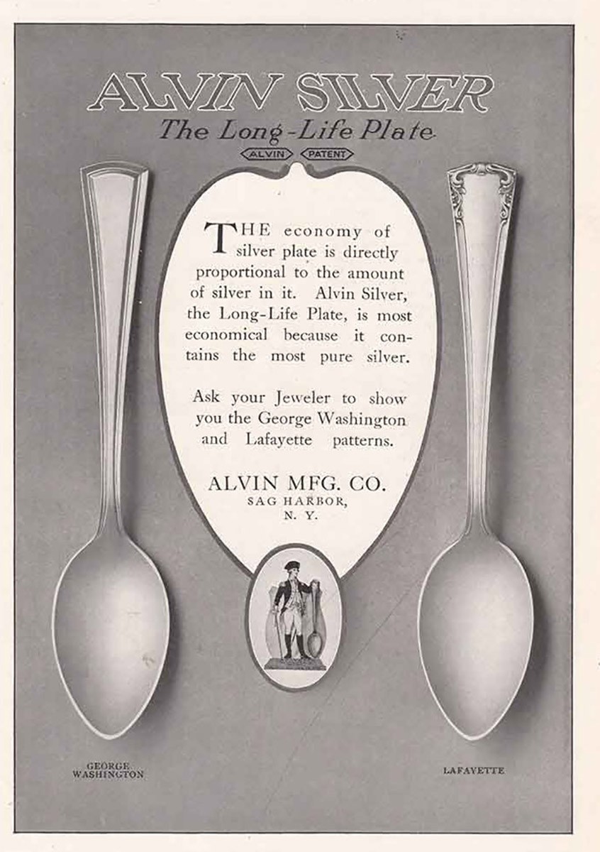 1915 Alvin Silver: Long Life Plate Vintage Print Ad