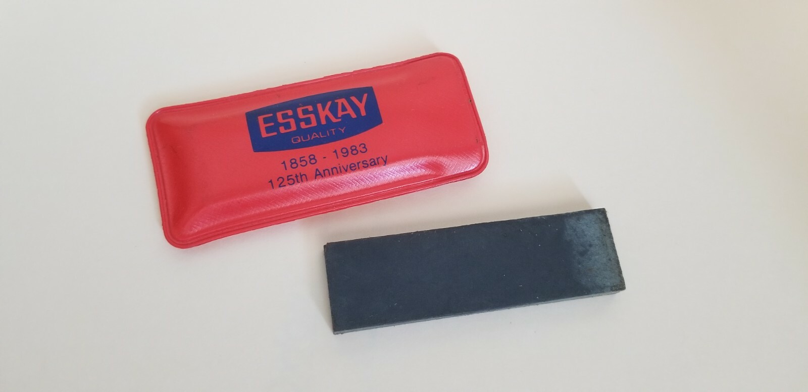Vintage Esskay 125th Anniversary Knife Sharpener in Iconic Orange Esskay Sleeve