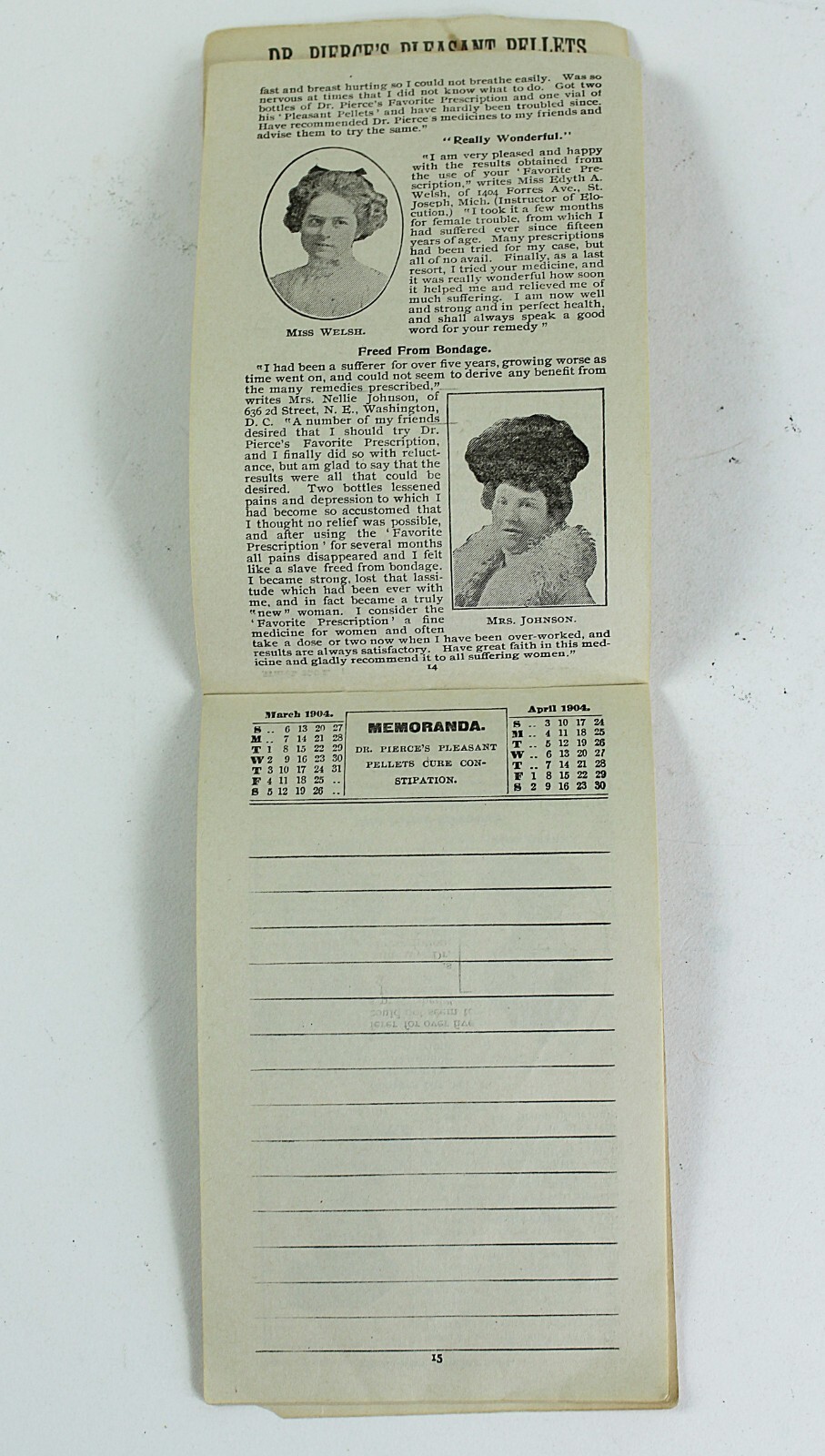 Vintage LADIES NOTE BOOK and CALENDAR 1902 with Advertising Pages Throughout
