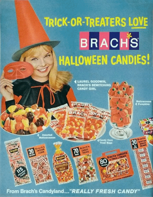 Vintage Brachs Halloween Candy Ad Reproduction Print Advertising 17×12
