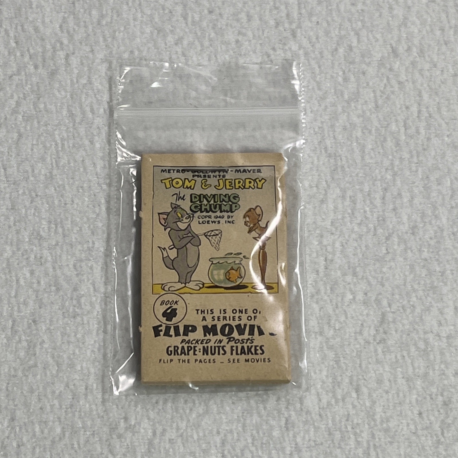VTG 1949 Post’s Grape-Nuts Flakes Premium BOOK 4 Tom & Jerry / Barney Bear