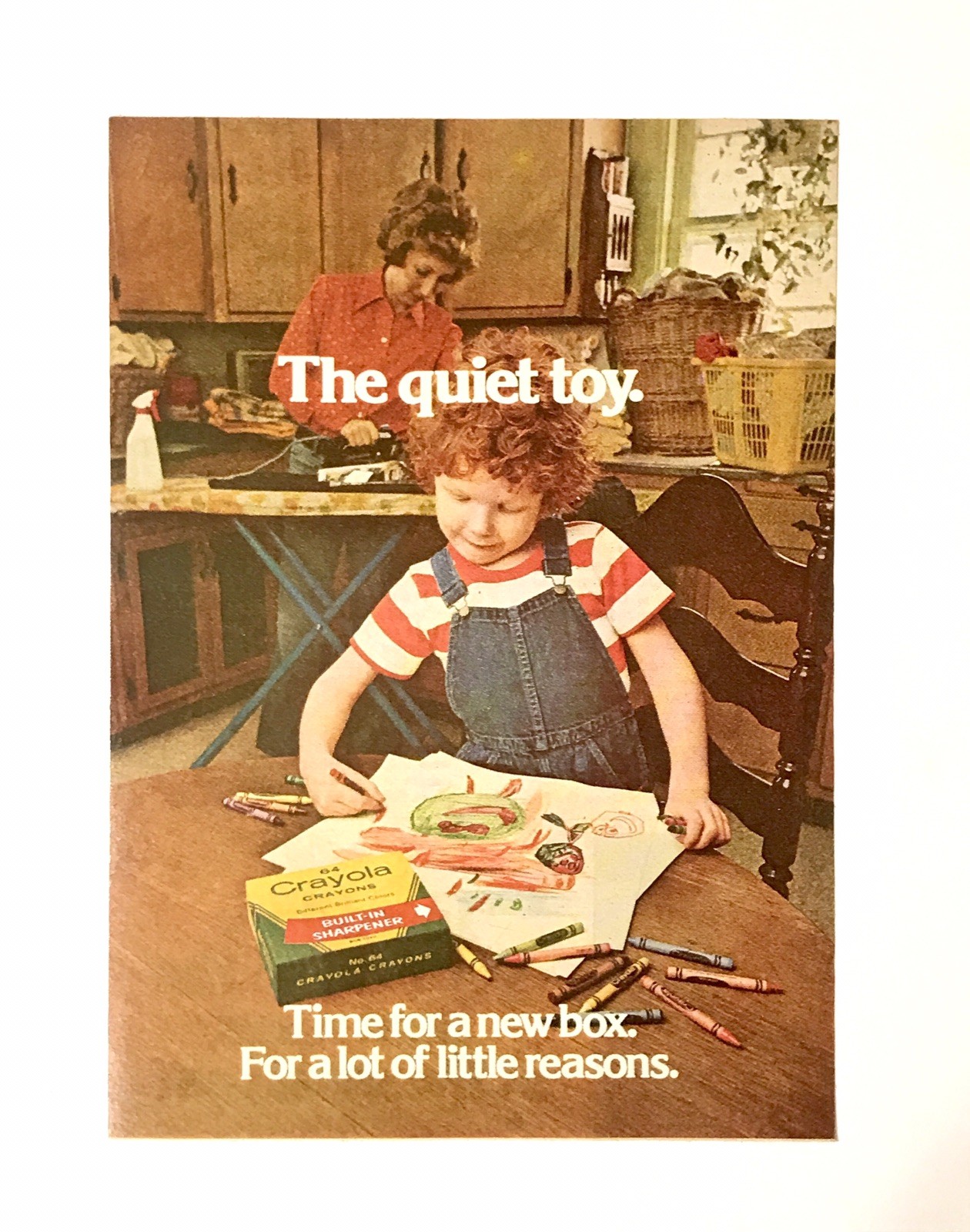 1977 Crayola Crayons The Quiet Toy Small vintage Print AD Advertisement