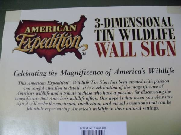 American Expedition Wildlife THE NORTHERN CARDINAL Metal Man Cave Sign 12″ X 17″