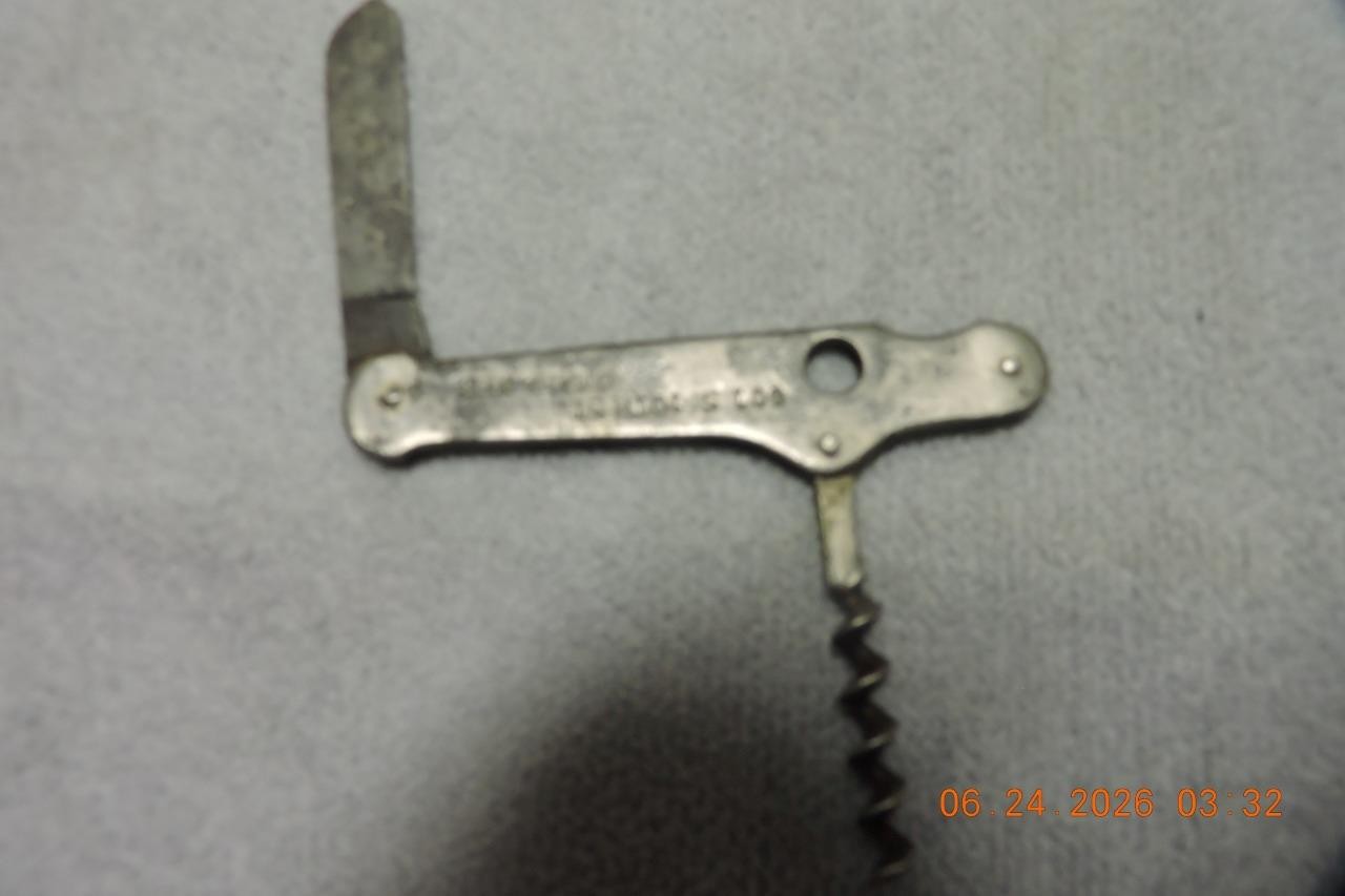 Antique Advertising Cork Screw Pocket Knife Cigar Cutter Steinmetz Omaha Neb