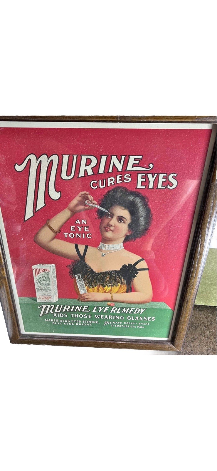 Murine Eye Drops PRINT AD Driving Strain Tired Eyes VTG Rest Eyes As Rare Frame