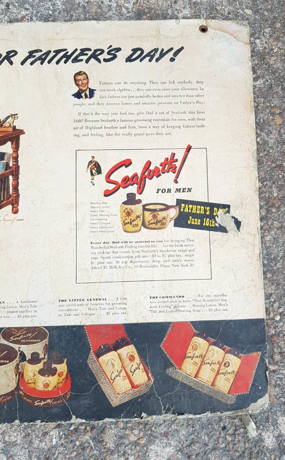 Vintage Seaforth Clansman Fof Men All Set For Fathers Day Paper Adv Sign Board