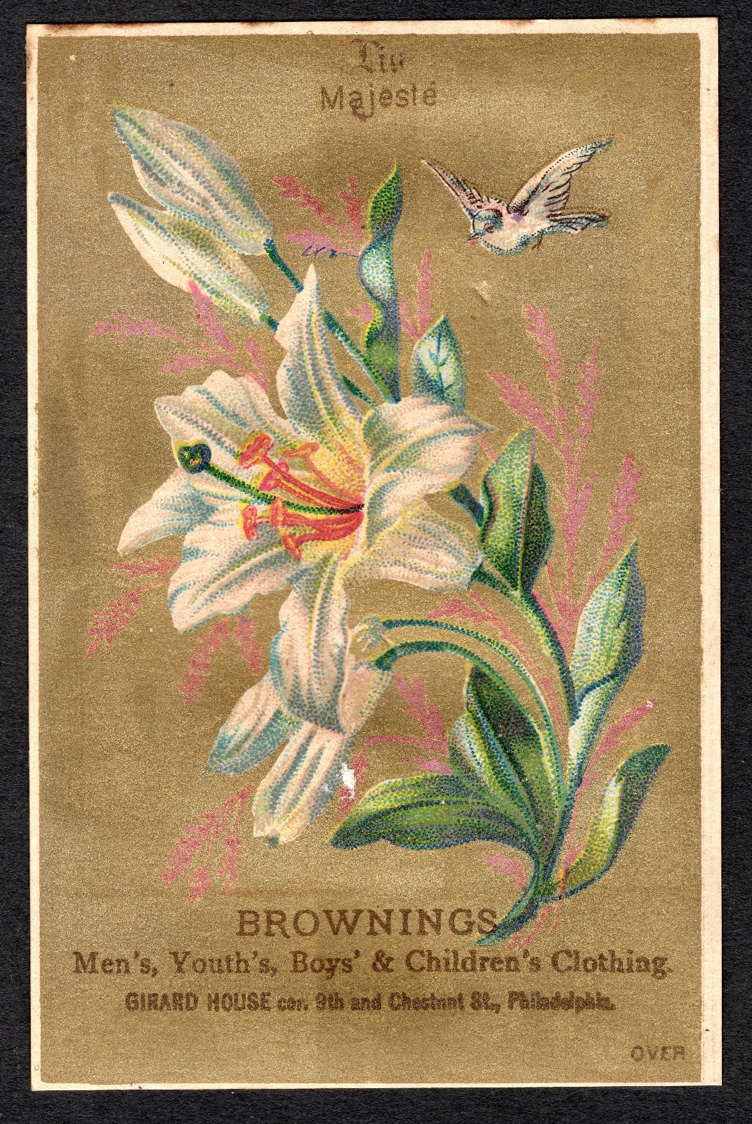 Brownings Mens Clothing Store, Philadelphia Victorian Adv. Trade Cards
