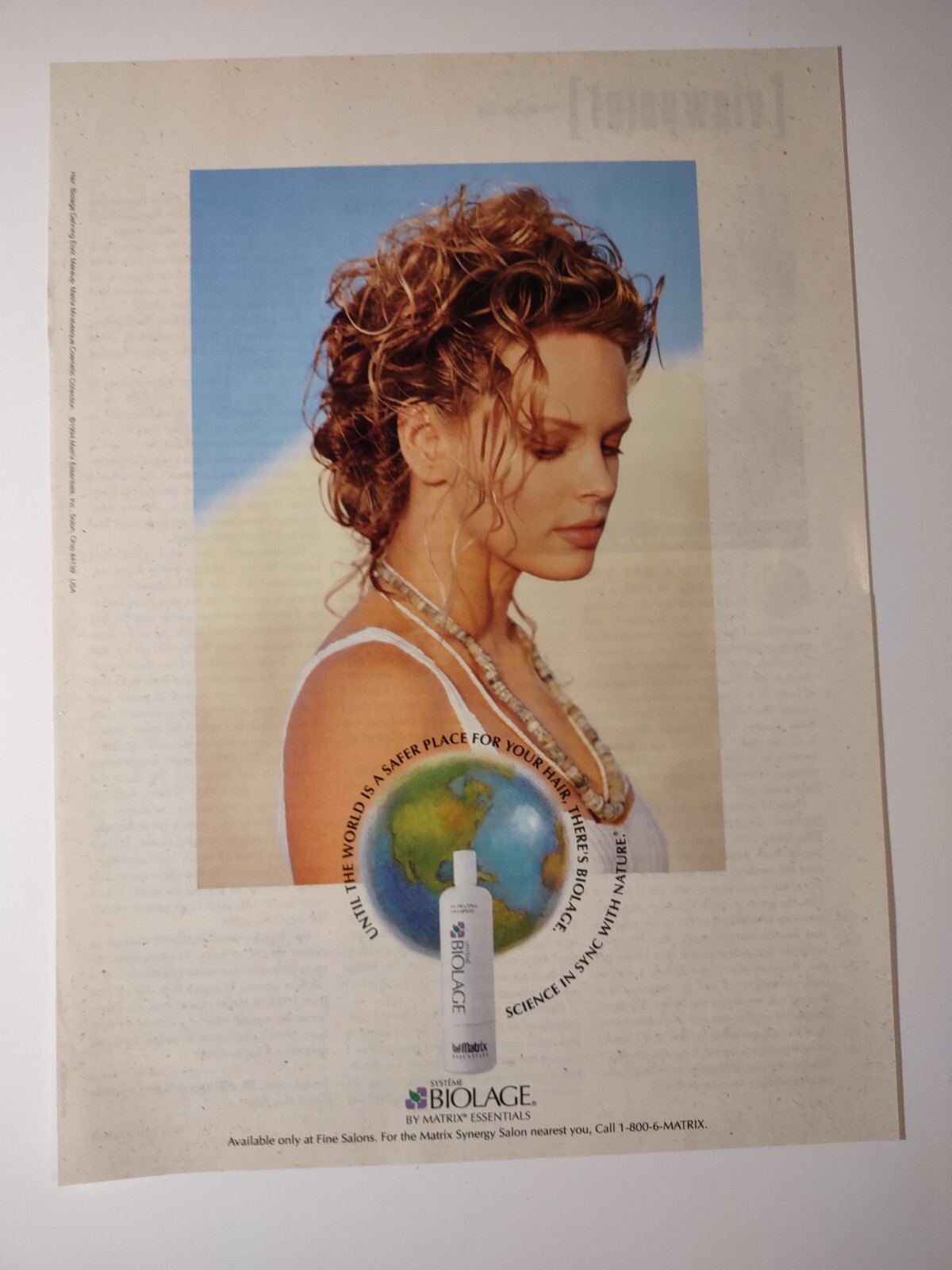 Vintage 1990s Print Ad Biolage Systeme Matrix Essentials Hair Styling